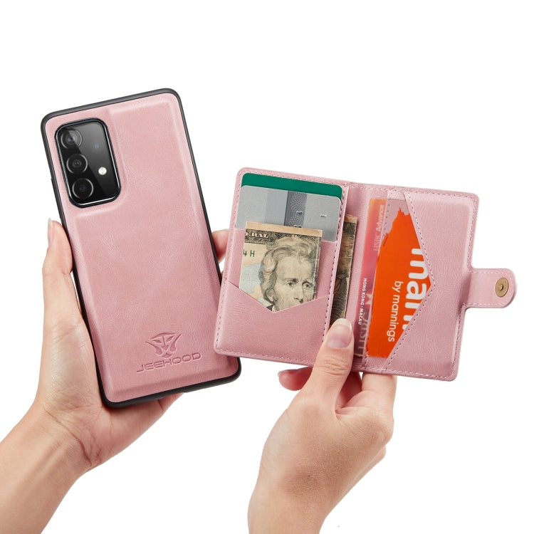 For Samsung Galaxy A32 5G JEEHOOD Retro Magnetic Detachable Protective Case with Wallet & Card Slot & Holder(Pink) by JEEHOOD