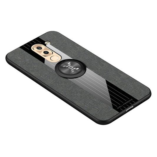 For Huawei Honor 6X XINLI Stitching Cloth Textue Shockproof TPU Protective Case with Ring Holder(Grey) by XINLI
