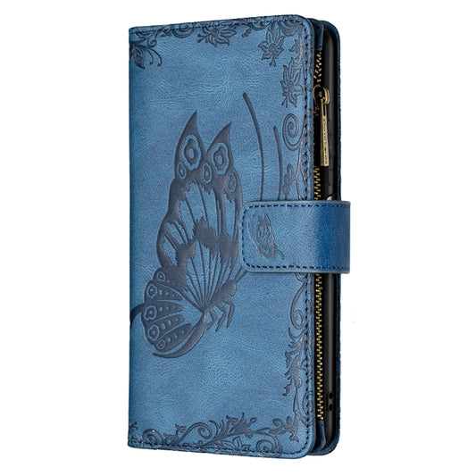 For Xiaomi Redmi Note 10 Pro Flying Butterfly Embossing Pattern Zipper Horizontal Flip Leather Case with Holder & Card Slots & Wallet(Blue) by buy2fix