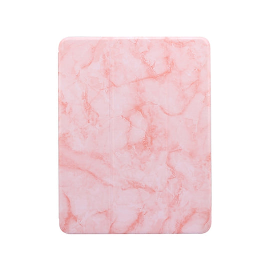 For iPad Pro 11 2022 / 2021 Marble Texture Horizontal Flip Leather Tablet Case with Three-folding Holder & Sleep / Wake-up Function(Pink) by buy2fix