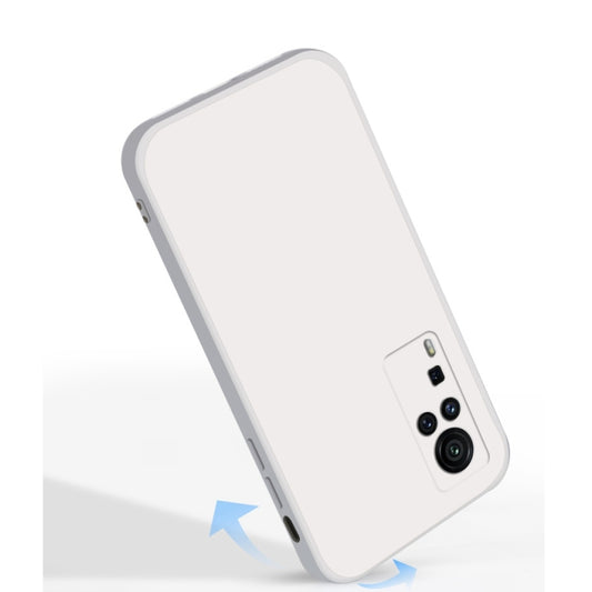 For vivo X60 Pro Solid Color Imitation Liquid Silicone Straight Edge Dropproof Full Coverage Protective Case(Black) by buy2fix