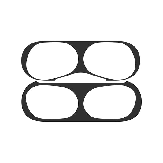 For Apple AirPods Pro Wireless Earphone Protective Case Metal Protective Sticker(Black) by buy2fix