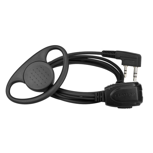 RETEVIS RE-3224 K 2 Pin D-type Earhook Earphone Microphone for H777/RT21/RT22/RT24/RT1/ RT3/RT81 by RETEVIS
