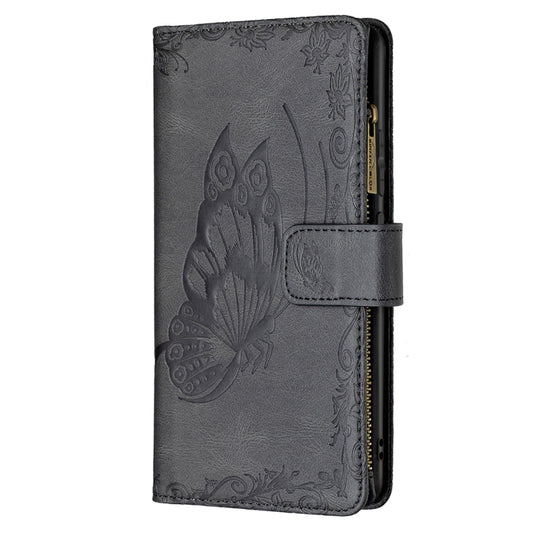 For Samsung Galaxy A52 4G / 5G Flying Butterfly Embossing Pattern Zipper Horizontal Flip Leather Case with Holder & Card Slots & Wallet(Black) by buy2fix