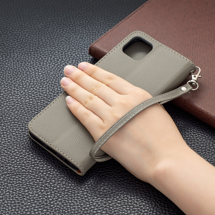 For Samsung Galaxy A22 5G Litchi Texture Pure Color Horizontal Flip Leather Case with Holder & Card Slots & Wallet & Lanyard(Gray) by buy2fix