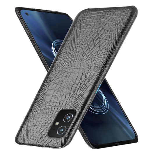 For Asus Zenfone 8 ZS590KS Shockproof Crocodile Texture PC + PU Case(Black) by buy2fix