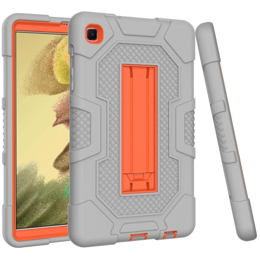 For Samsung Galaxy Tab A7 Lite T220 / T225 Contrast Color Robot Shockproof Silicone + PC Protective Case with Holder(Grey Orange) by buy2fix