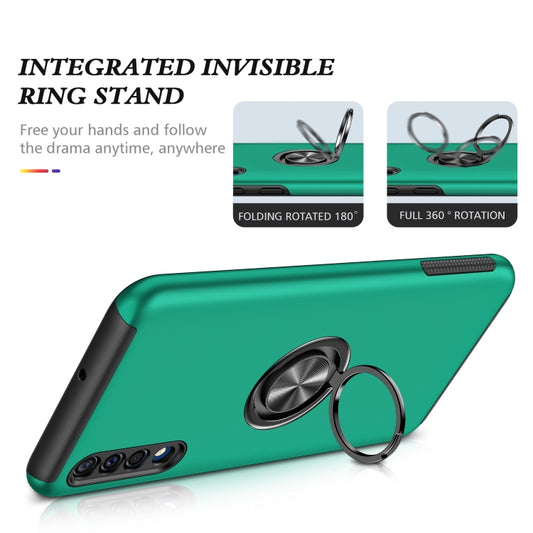 For Samsung Galaxy A30s / A50s / A50 PC + TPU Shockproof Magnetic Protective Case with Invisible Ring Holder(Dark Green) by buy2fix