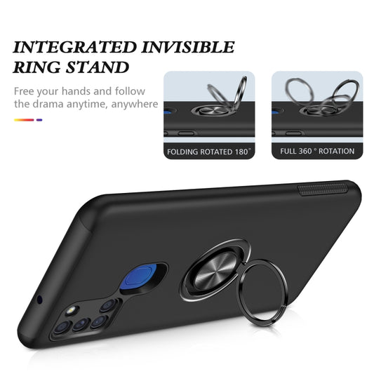 For Samsung Galaxy A21s PC + TPU Shockproof Magnetic Protective Case with Invisible Ring Holder(Black) by buy2fix