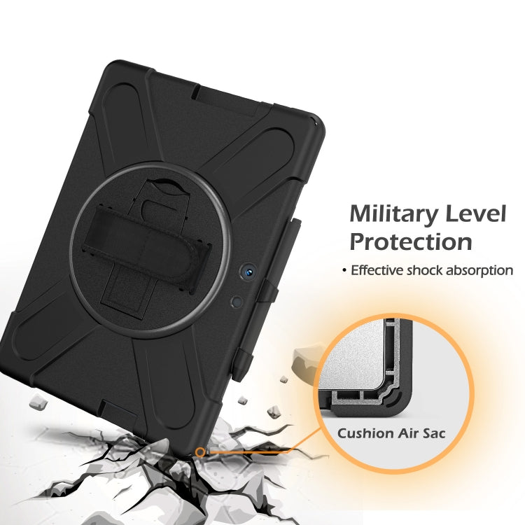 For Microsoft Surface Pro X / Pro X 2021 Shockproof Colorful Silicone + PC Protective Case with Holder & Hand Strap & Shoulder Strap & Pen Slot(Black) by buy2fix