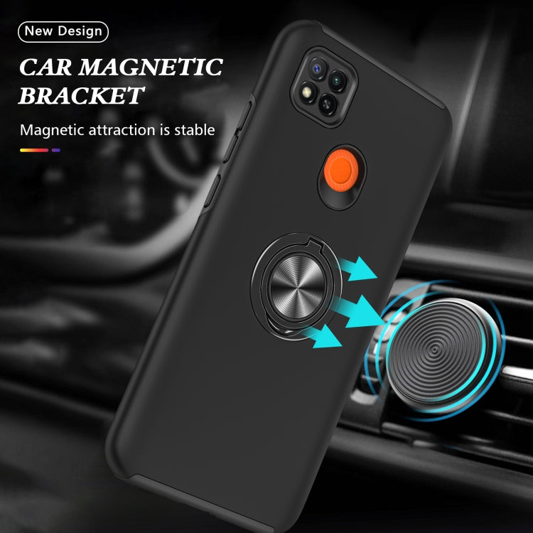 For Xiaomi Redmi 9C PC + TPU Shockproof Magnetic Protective Case with Invisible Ring Holder(Black) by buy2fix