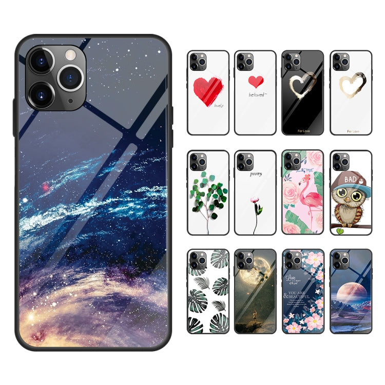 For iPhone 11 Colorful Painted Glass Case(A Floewr) by buy2fix