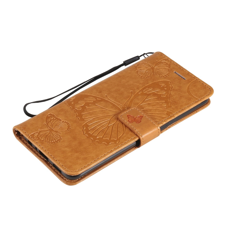 For OPPO A94 5G / F19 Pro / Reno 5F Pressed Printing Butterfly Pattern Horizontal Flip PU Leather Case with Holder & Card Slots & Wallet & Lanyard(Yellow) by buy2fix