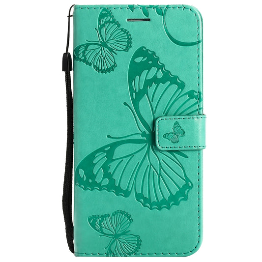 For OPPO Realme 8 Pro / Realme 8 Pressed Printing Butterfly Pattern Horizontal Flip PU Leather Case with Holder & Card Slots & Wallet & Lanyard(Green) by buy2fix