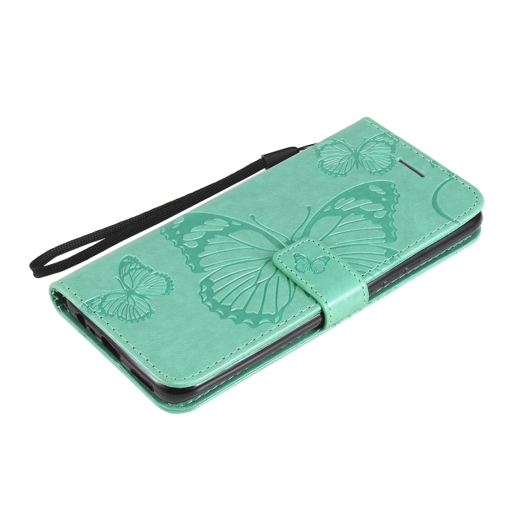For OPPO Realme 8 Pro / Realme 8 Pressed Printing Butterfly Pattern Horizontal Flip PU Leather Case with Holder & Card Slots & Wallet & Lanyard(Green) by buy2fix