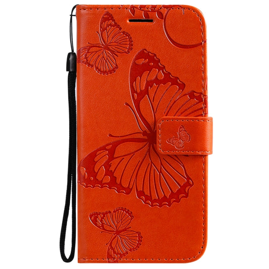For OPPO Realme 8 Pro / Realme 8 Pressed Printing Butterfly Pattern Horizontal Flip PU Leather Case with Holder & Card Slots & Wallet & Lanyard(Orange) by buy2fix