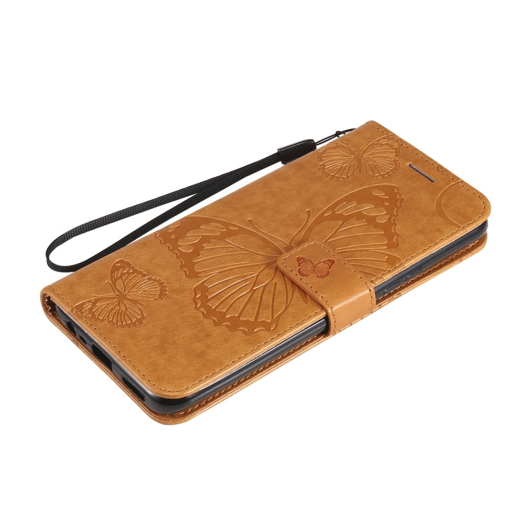 For OPPO Realme 8 Pro / Realme 8 Pressed Printing Butterfly Pattern Horizontal Flip PU Leather Case with Holder & Card Slots & Wallet & Lanyard(Yellow) by buy2fix