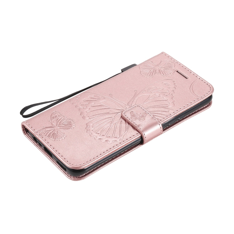 For OPPO Realme 8 Pro / Realme 8 Pressed Printing Butterfly Pattern Horizontal Flip PU Leather Case with Holder & Card Slots & Wallet & Lanyard(Rose Gold) by buy2fix