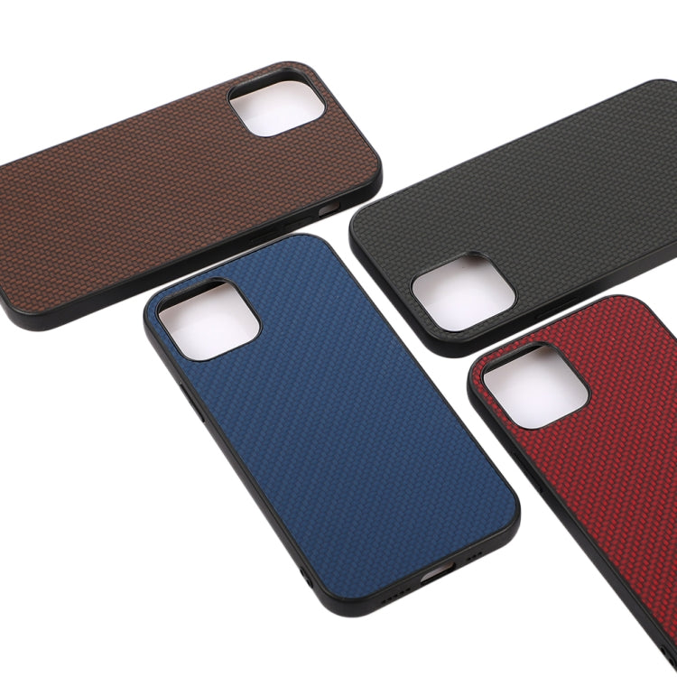 For iPhone 11 Carbon Fiber Skin PU + PC + TPU Shockprof Protective Case (Red) by buy2fix
