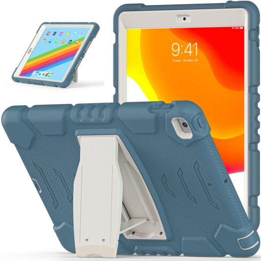 For iPad 10.2 2021 / 2020 / 2019 3-Layer Protection Screen Frame + PC + Silicone Shockproof Combination Case with Holder(Cornflower Blue) by buy2fix