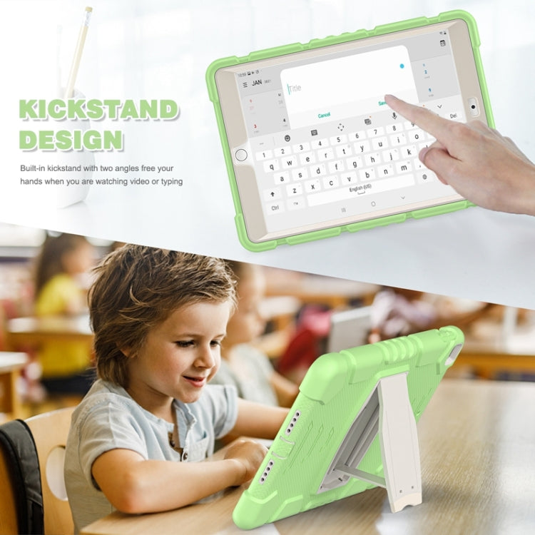 For iPad 10.2 2021 / 2020 / 2019 3-Layer Protection Screen Frame + PC + Silicone Shockproof Combination Case with Holder(Matcha Green) by buy2fix