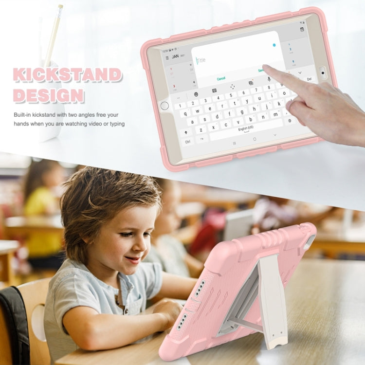 For iPad 10.2 2021 / 2020 / 2019 3-Layer Protection Screen Frame + PC + Silicone Shockproof Combination Case with Holder(Cherry Blossoms Pink) by buy2fix