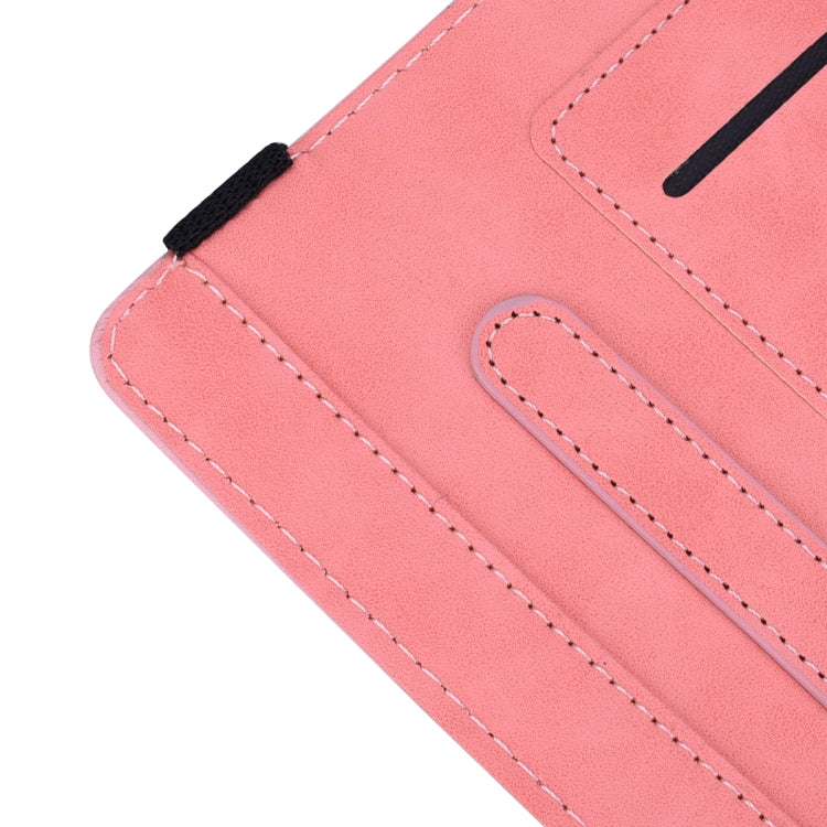 For iPad Pro 9.7 inch Calf Pattern Double Folding Design Embossed Leather Case with Holder & Card Slots & Pen Slot & Elastic Band(Pink) by buy2fix