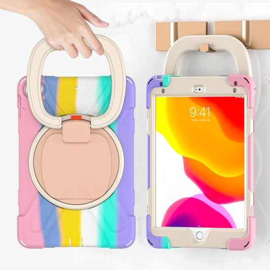 Silicone + PC Protective Case with Holder & Shoulder Strap For iPad mini 5 / 4(Rainbow Pink) by buy2fix