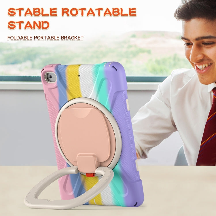 Silicone + PC Protective Case with Holder & Shoulder Strap For iPad mini 5 / 4(Rainbow Pink) by buy2fix