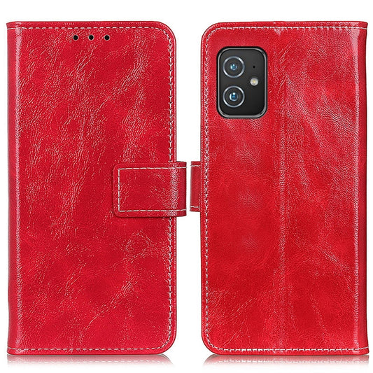For Asus Zenfone 8 Retro Crazy Horse Texture Horizontal Flip Leather Case with Holder & Card Slots & Photo Frame & Wallet(Red) by buy2fix