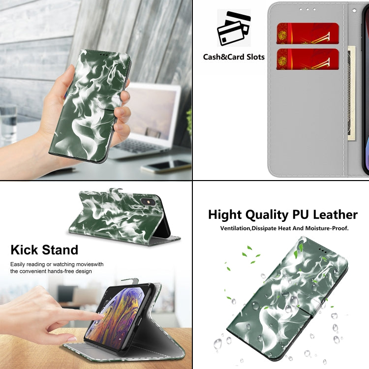 For Huawei P50 Cloud Fog Pattern Horizontal Flip Leather Case with Holder & Card Slot & Wallet(Dark Green) by buy2fix