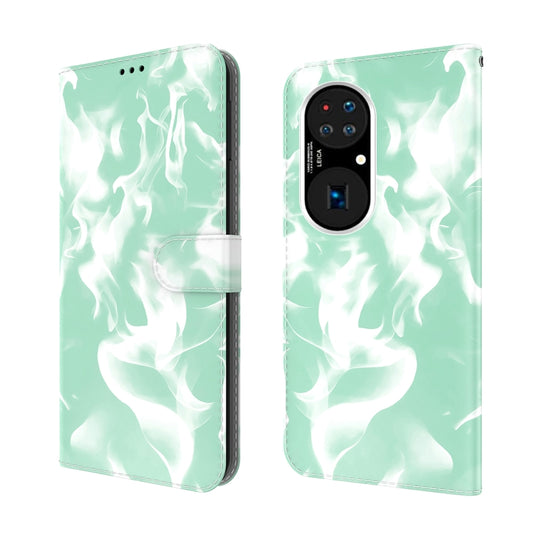 For Huawei P50 Cloud Fog Pattern Horizontal Flip Leather Case with Holder & Card Slot & Wallet(Mint Green) by buy2fix