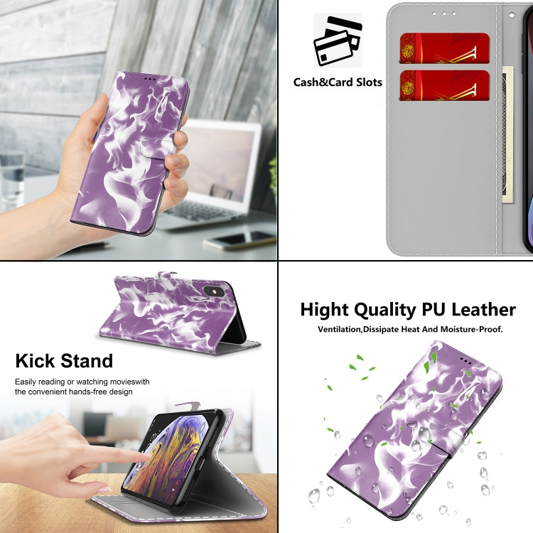 For Huawei P50 Cloud Fog Pattern Horizontal Flip Leather Case with Holder & Card Slot & Wallet(Purple) by buy2fix