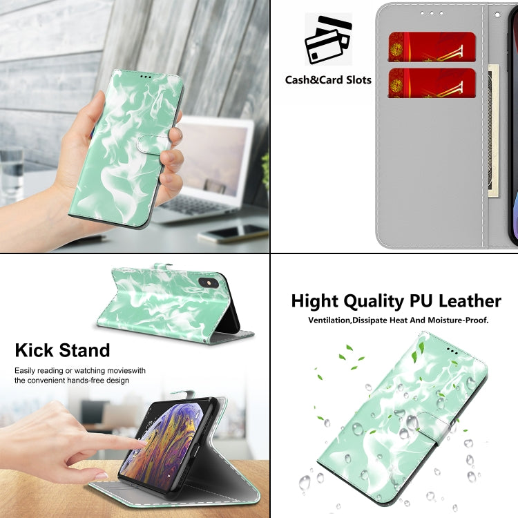 For Huawei P50 Pro Cloud Fog Pattern Horizontal Flip Leather Case with Holder & Card Slot & Wallet(Mint Green) by buy2fix