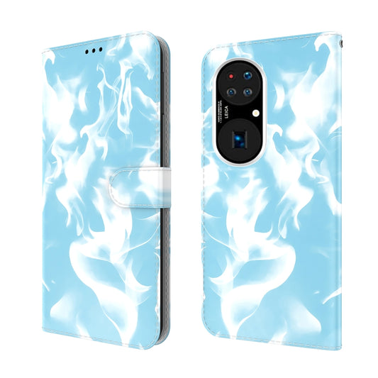 For Huawei P50 Pro Cloud Fog Pattern Horizontal Flip Leather Case with Holder & Card Slot & Wallet(Sky Blue) by buy2fix