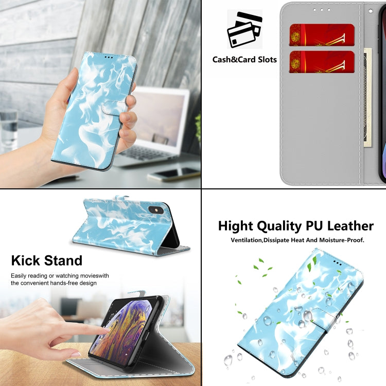 For Huawei P50 Pro Cloud Fog Pattern Horizontal Flip Leather Case with Holder & Card Slot & Wallet(Sky Blue) by buy2fix