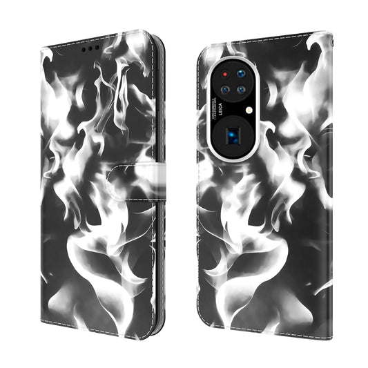 For Huawei P50 Pro Cloud Fog Pattern Horizontal Flip Leather Case with Holder & Card Slot & Wallet(Black) by buy2fix