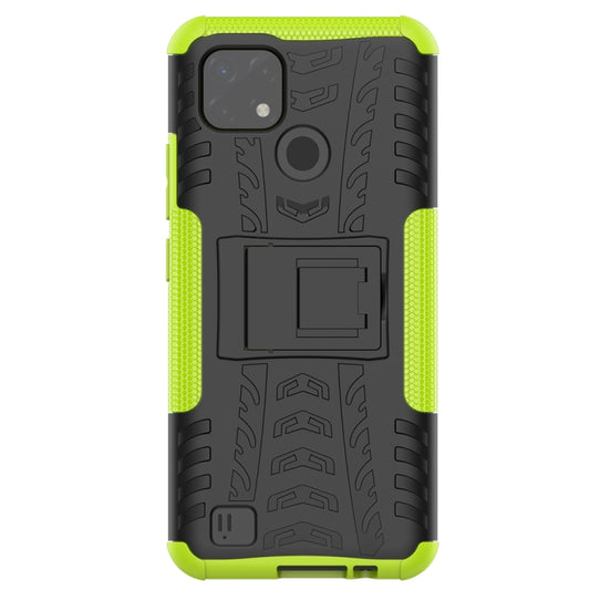 For OPPO Realme C21 / C20 Tire Texture Shockproof TPU+PC Protective Case with Holder(Green) by buy2fix