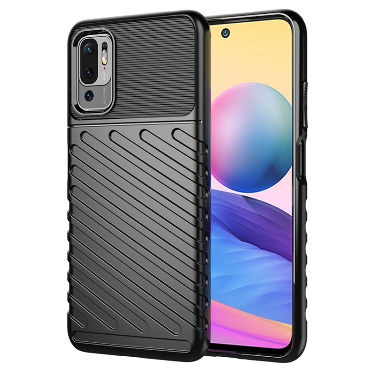 For Xiaomi Redmi Note 10 5G Thunderbolt Shockproof TPU Protective Soft Case(Black) by buy2fix