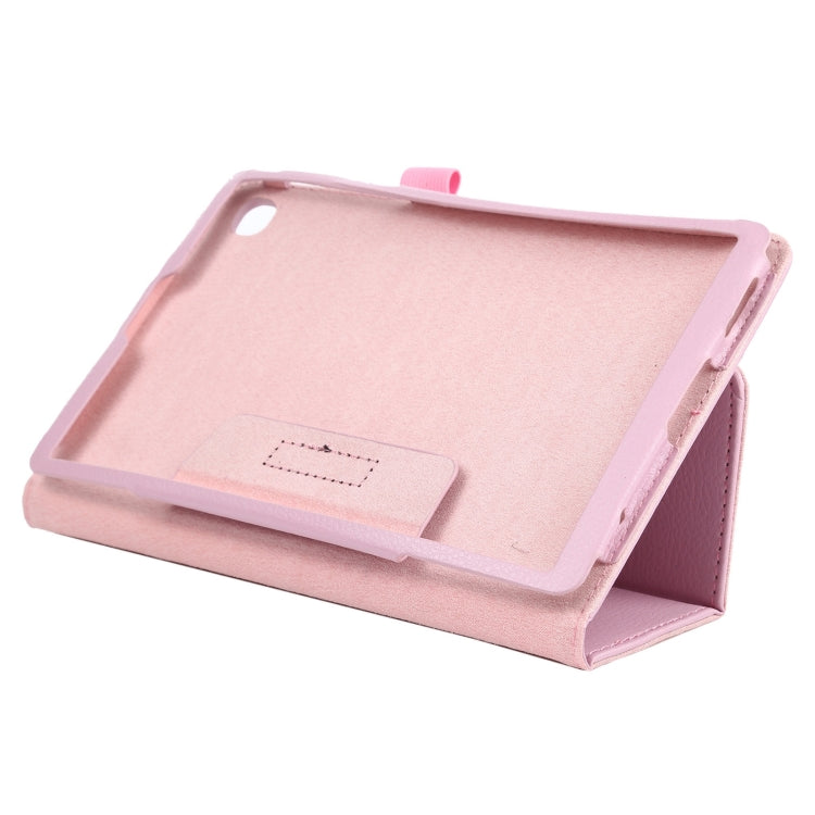 For Samsung Galaxy Tab A7 Lite T220 / T225 Litchi Texture Solid Color Horizontal Flip Leather Case with Holder & Pen Slot(Pink) by buy2fix