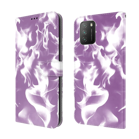 For Xiaomi Poco M3 / Redmi 9 Power / Redmi 9T / Redmi Note 9 4G Cloud Fog Pattern Horizontal Flip Leather Case with Holder & Card Slot & Wallet(Purple) by buy2fix