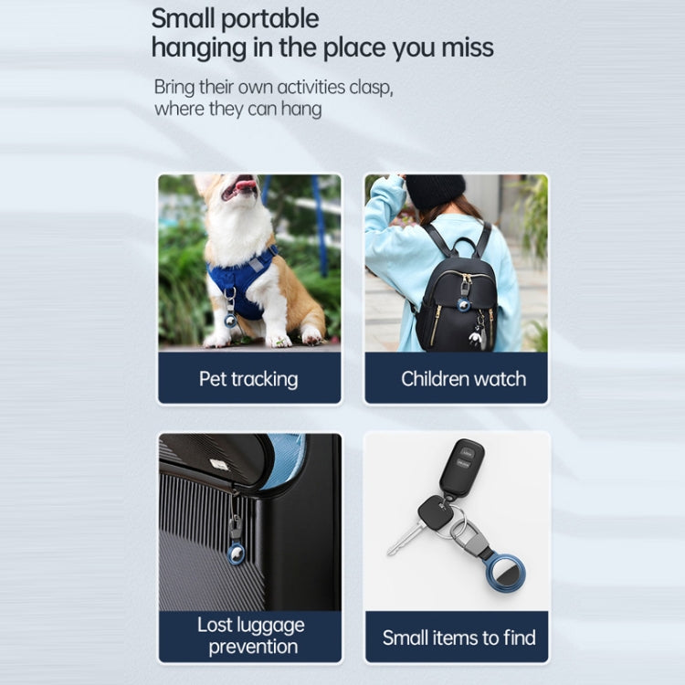 Aluminum Alloy Shockproof Protective Case For AirTag(Navy Blue) by buy2fix