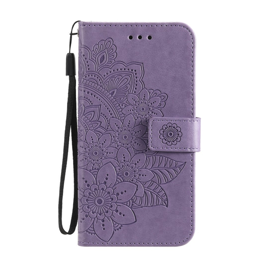 For Xiaomi Redmi K40/K40 Pro/Poco F3/ Mi 11i 7-petal Flowers Embossing Pattern Horizontal Flip PU Leather Case with Holder & Card Slots & Wallet & Photo Frame(Light Purple) by buy2fix