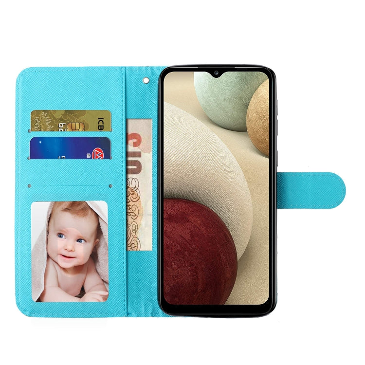 For Samsung Galaxy A22 4G 3D Pattern Horizontal Flip PU Leather Case with Holder & Card Slots & Wallet(Blue Starry Sky) by buy2fix