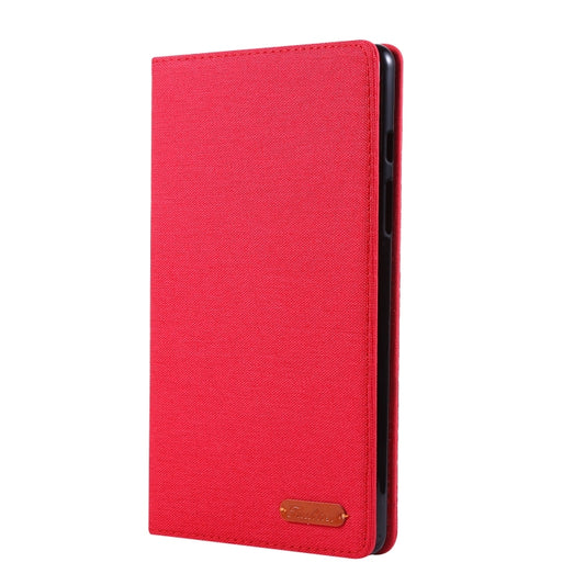 For Samsung Galaxy Tab A7 Lite 8.7 T220 / T225 Horizontal Flip TPU + Fabric PU Leather Protective Case with Name Card Clip(Red) by buy2fix