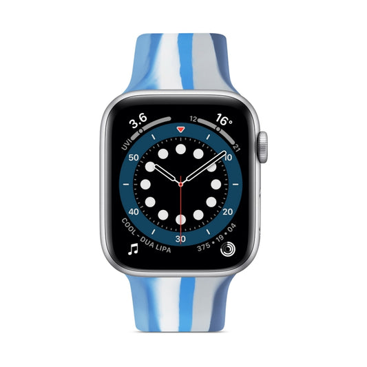 Rainbow Silicone Strap Watch Band For Apple Watch Series 9&8&7 41mm / SE 3&SE 2&6&SE&5&4 40mm / 3&2&1 38mm(2) by buy2fix