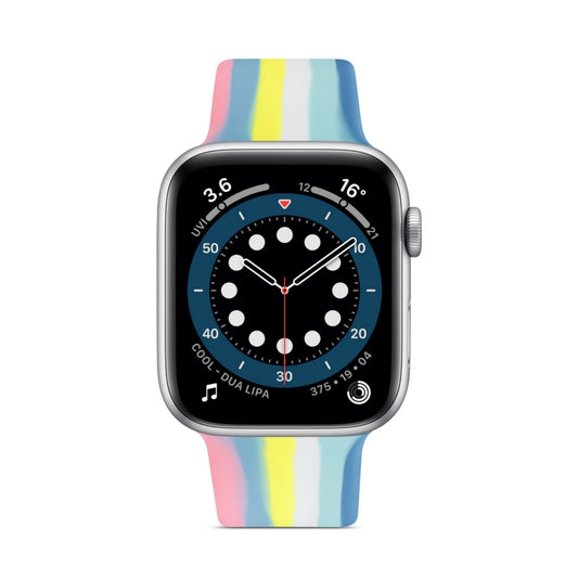 Rainbow Silicone Strap Watch Band For Apple Watch Series 9&8&7 41mm / SE 3&SE 2&6&SE&5&4 40mm / 3&2&1 38mm(5) by buy2fix