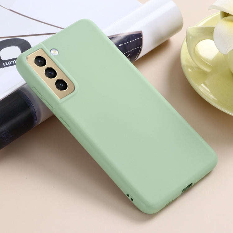 For Samsung Galaxy S21 FE 5G Pure Color Liquid Silicone Shockproof Full Coverage Case(Green) by buy2fix