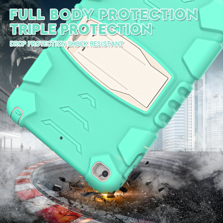 3-Layer Protection Screen Frame + PC + Silicone Shockproof Combination Case with Holder For iPad mini 5 / 4(Mint Green) by buy2fix
