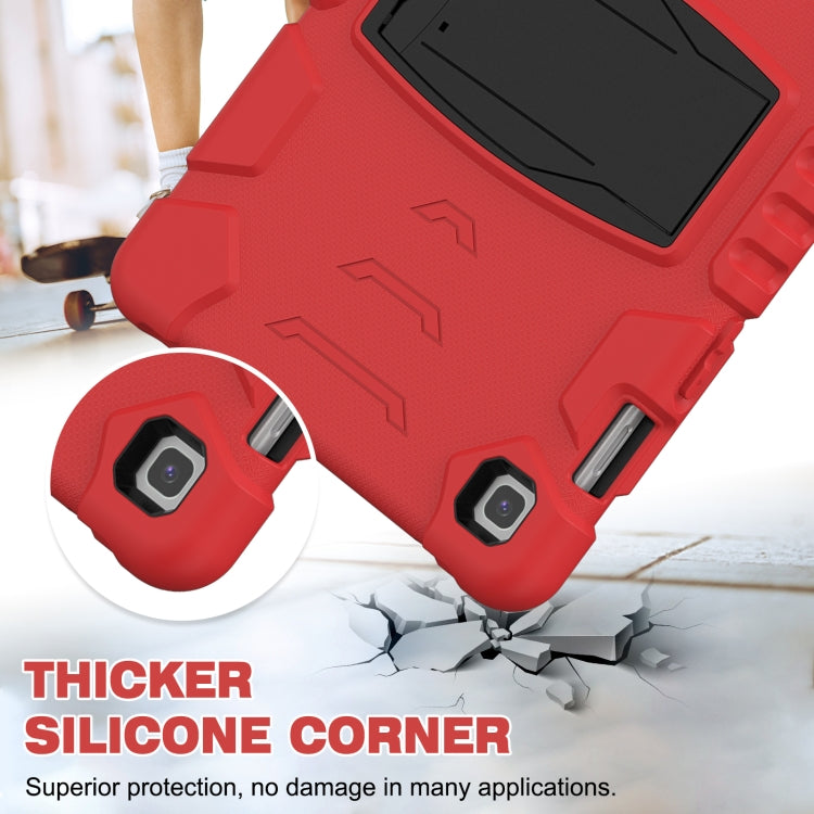 3-Layer Protection Screen Frame + PC + Silicone Shockproof Combination Case with Holder For Samsung Galaxy Tab S5e T720(Red+Black) by buy2fix